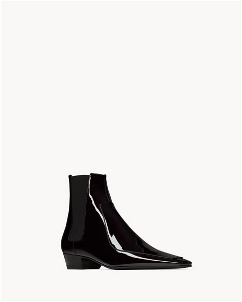 ysl patent leather booties|PAOLO chelsea boots in patent leather .